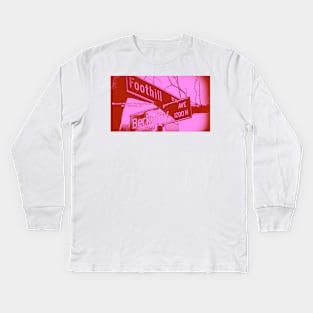 Foothill Boulevard & Berkeley Avenue, Claremont, California by Mistah Wilson Kids Long Sleeve T-Shirt